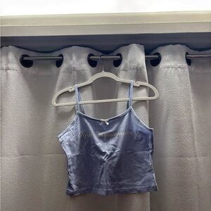 Light Blue Spaghetti Strap Crop Top